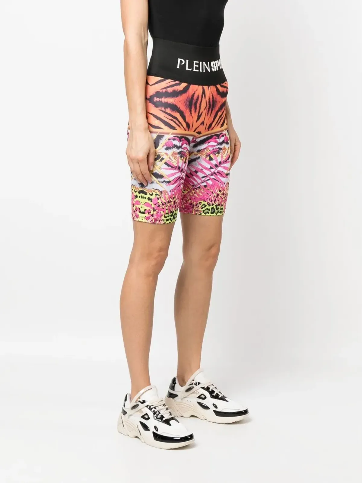 Plein Sport ロゴウエストバンド付きサイクリングショーツ - 画像3