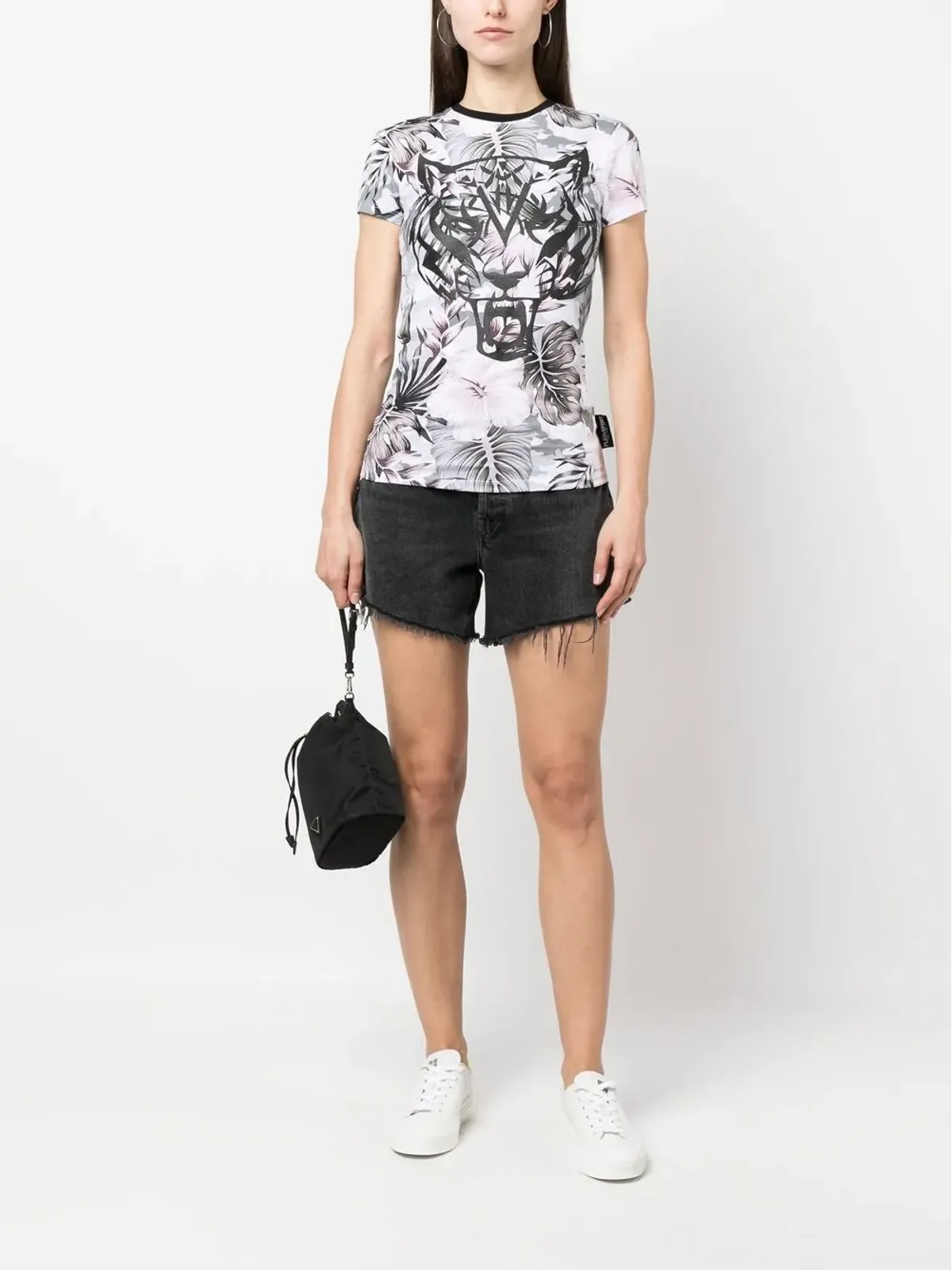 Plein Sport タイガープリント花柄Tシャツ - 画像2