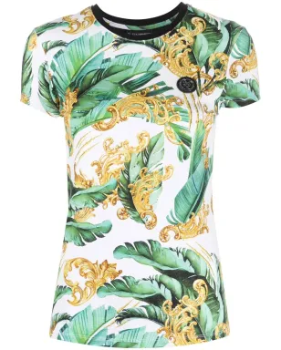 Plein Sport 花柄ロゴプリント Tシャツ - グリーン - サムネイル1