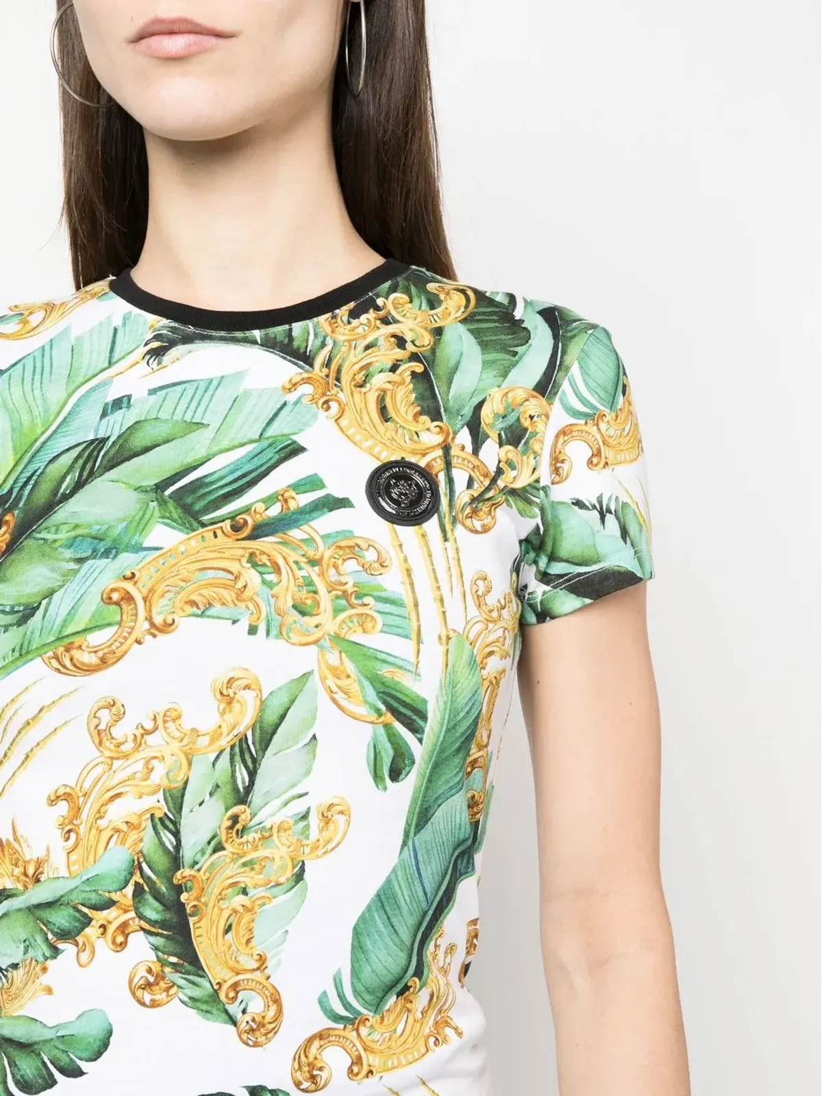Plein Sport 花柄ロゴプリント Tシャツ - グリーン - 画像5