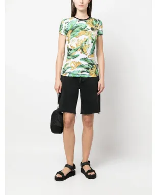 Plein Sport 花柄ロゴプリント Tシャツ - グリーン - サムネイル2