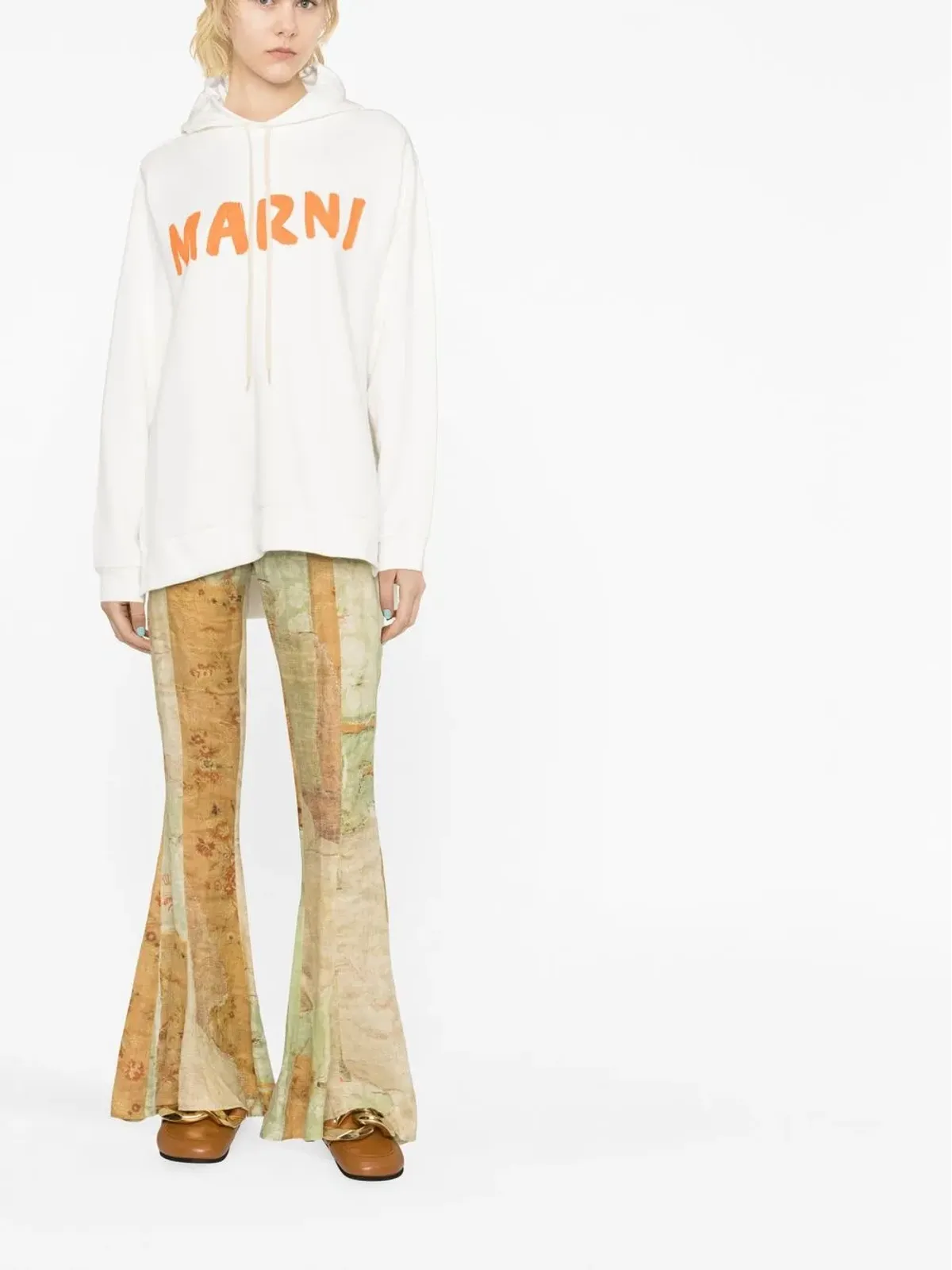 Marni ロゴプリント コットン フーディー - 画像2