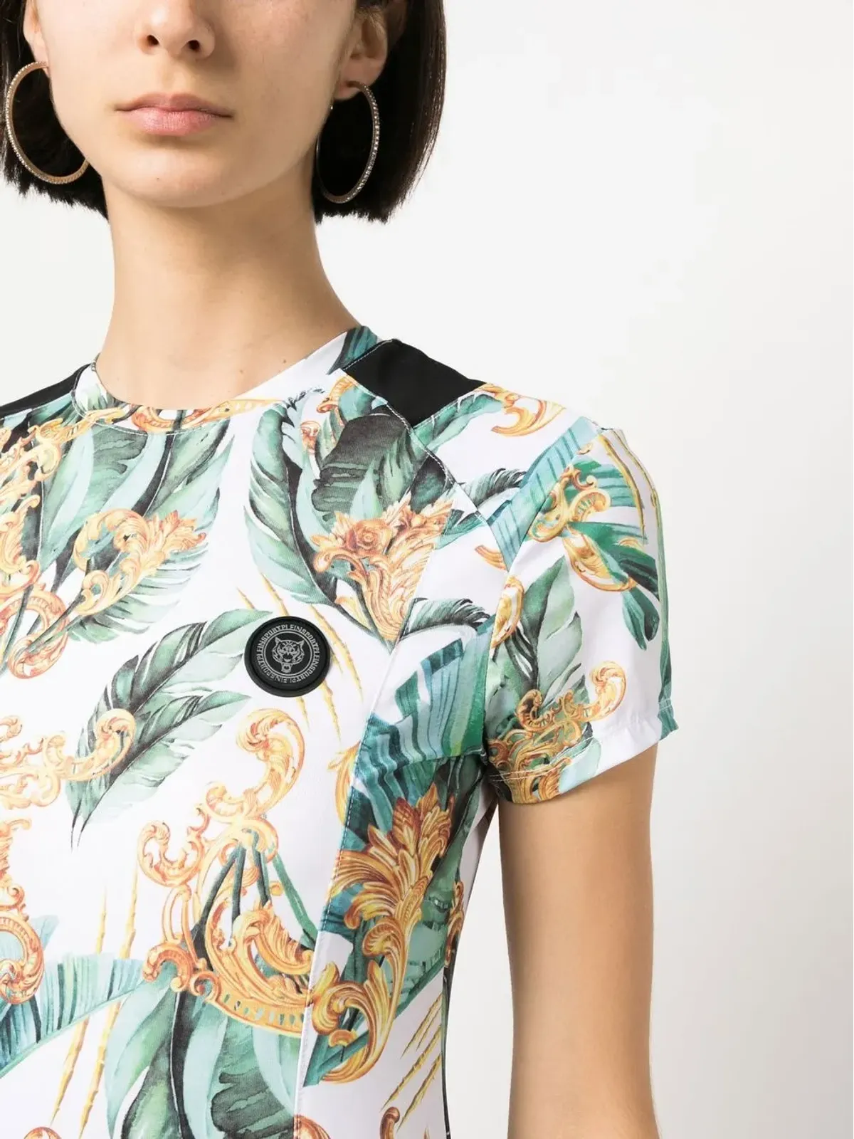 Plein Sport チェストロゴパッチディテールTシャツ - 画像3