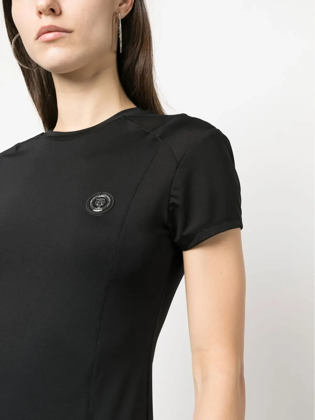 Plein Sport ロゴプリント コットン Tシャツ ブラック - 画像5