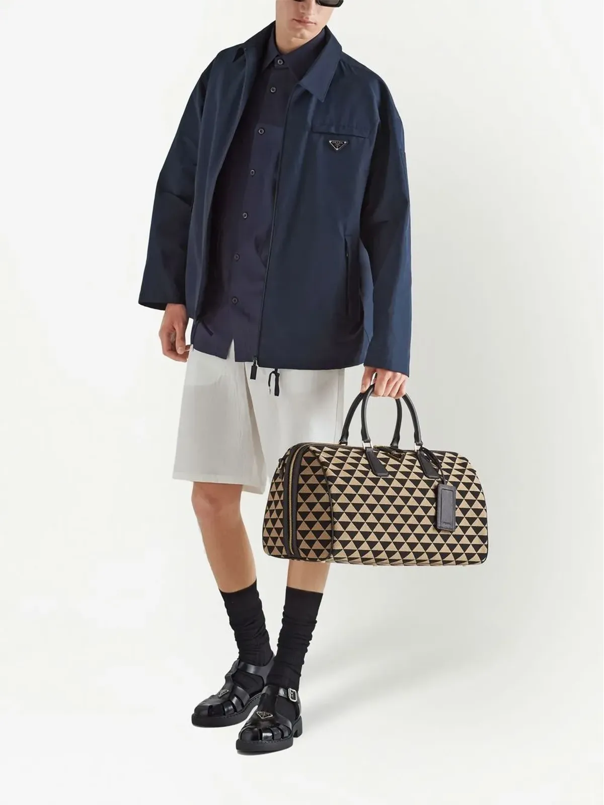 Prada シンボル刺繍トラベルバッグ - 画像2