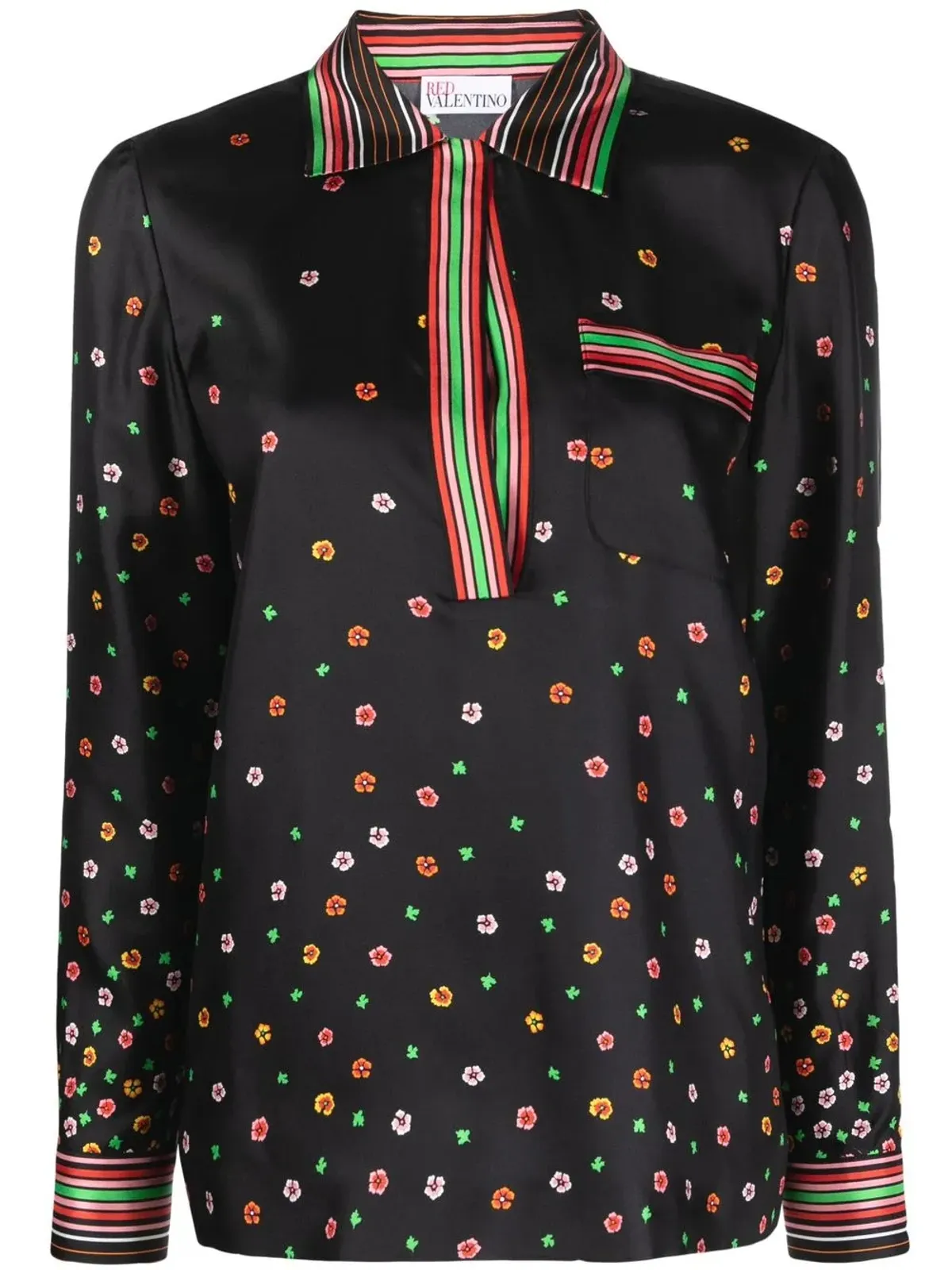 RED Valentino 花柄プリントシルクブラウス - 画像1