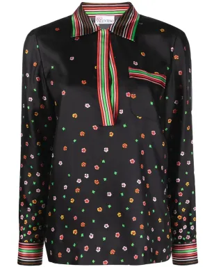 RED Valentino 花柄プリントシルクブラウス - サムネイル1