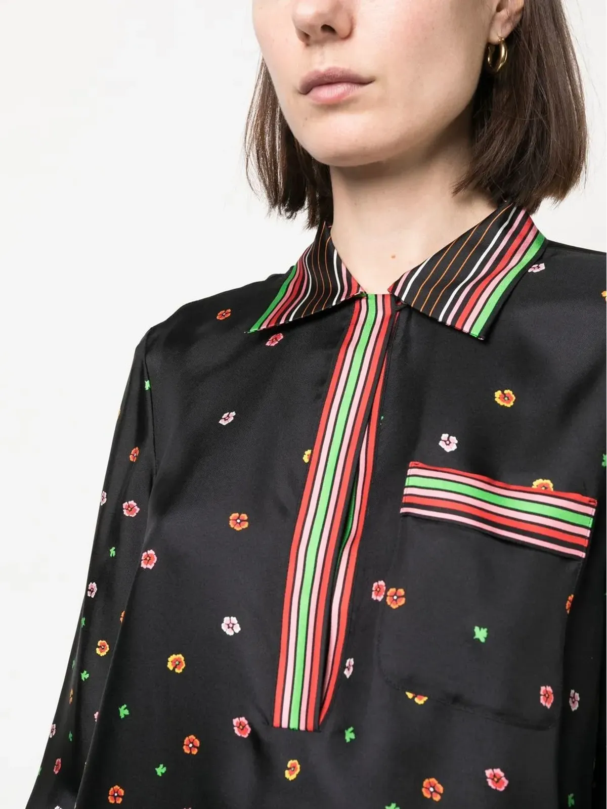 RED Valentino 花柄プリントシルクブラウス - 画像5