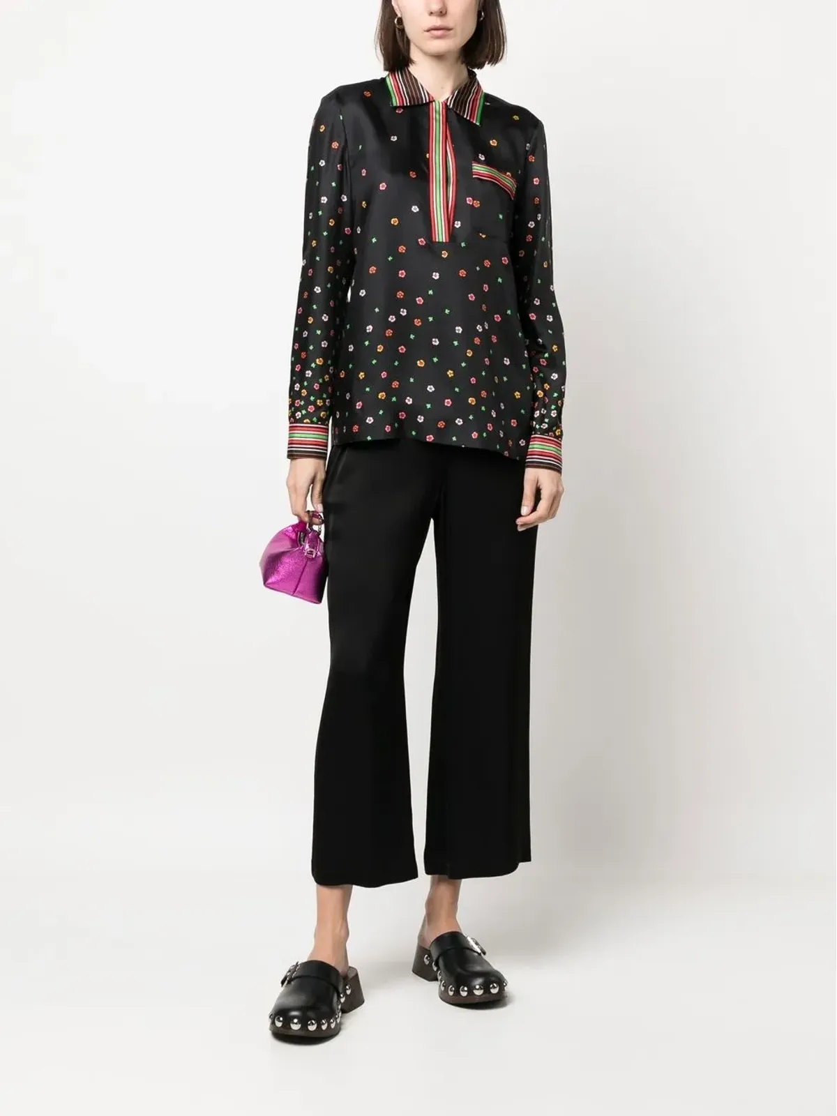 RED Valentino 花柄プリントシルクブラウス - 画像2