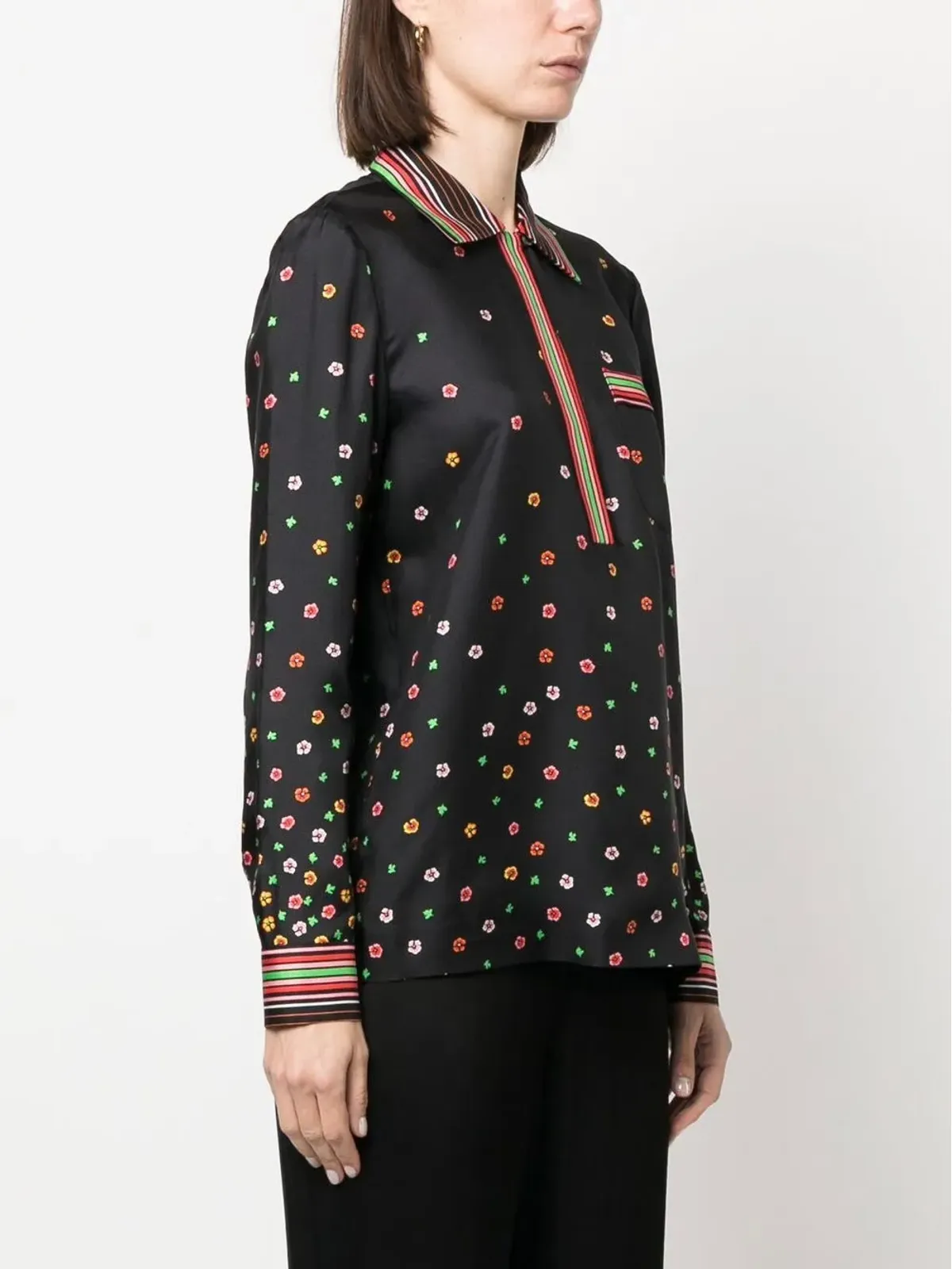 RED Valentino 花柄プリントシルクブラウス - 画像3