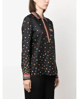 RED Valentino 花柄プリントシルクブラウス - サムネイル3