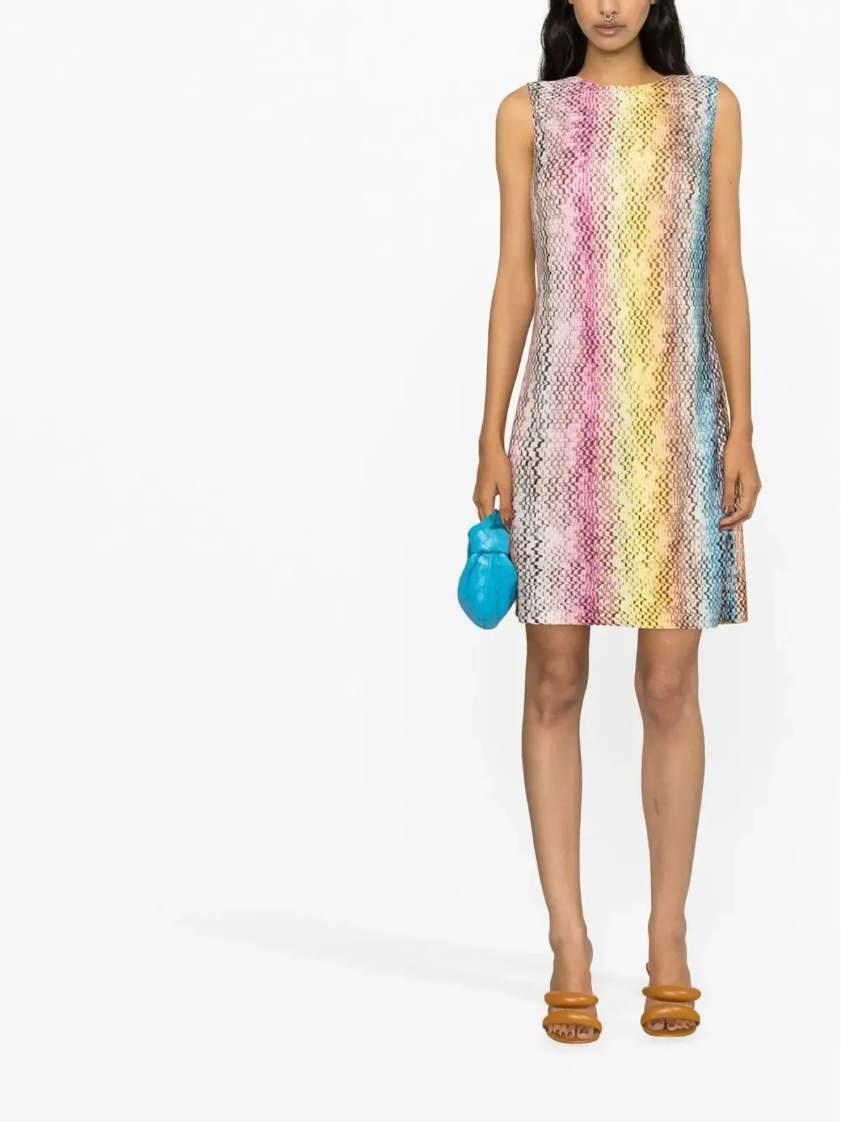 Missoni ウーブン・ジグザグ シフトドレス イエロー - 画像2