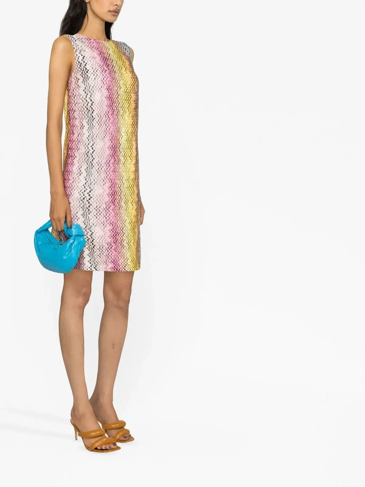 Missoni ウーブン・ジグザグ シフトドレス イエロー - 画像3