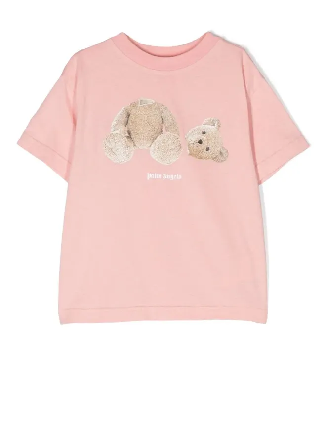 Palm Angels Kids Palm Angels Kids テディプリント コットンTシャツ - ピンクの商品画像
