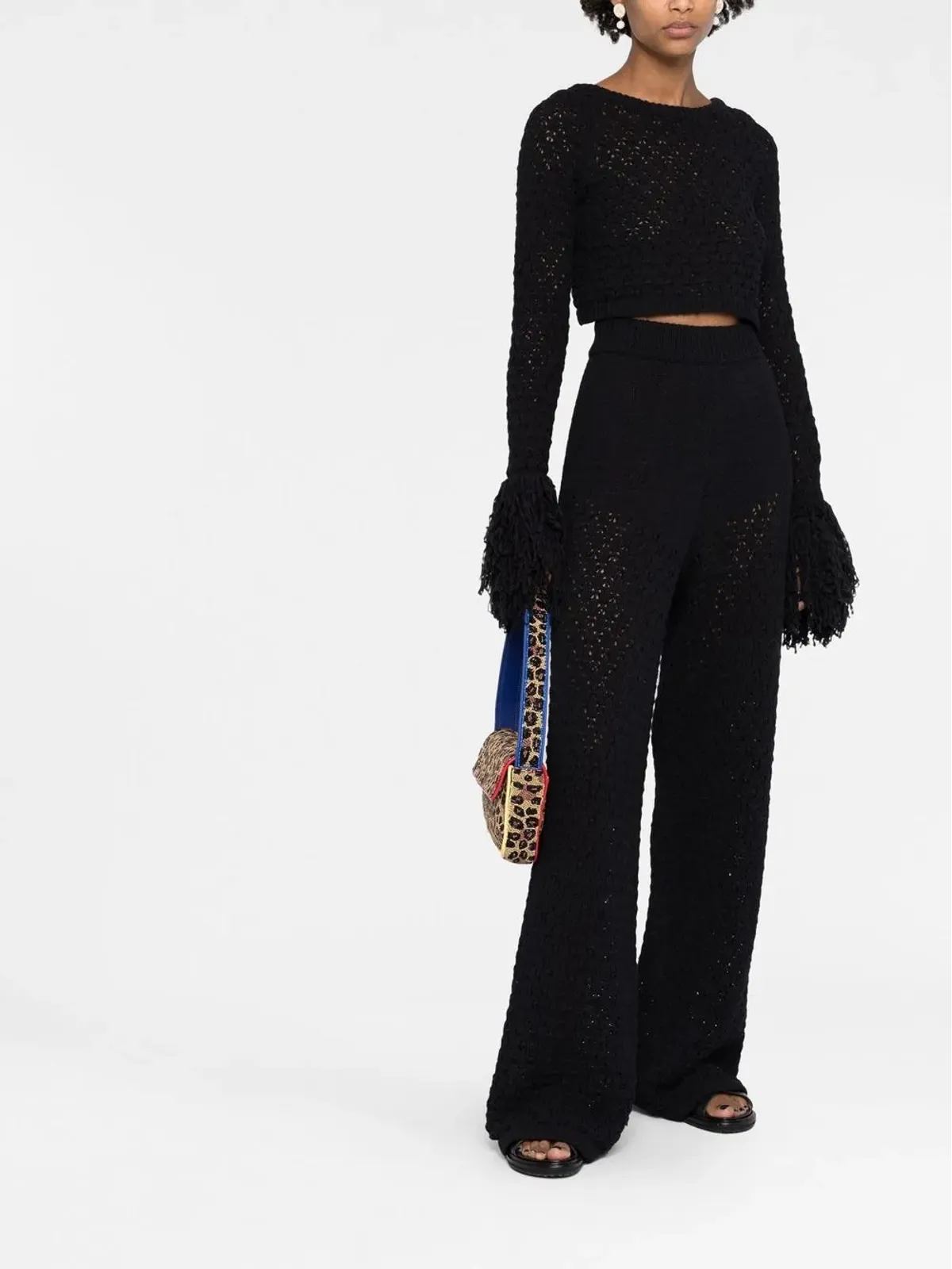 ROTATE BIRGER CHRISTENSEN ルーズニット ハイウェストパンツ - ブラック - 画像2