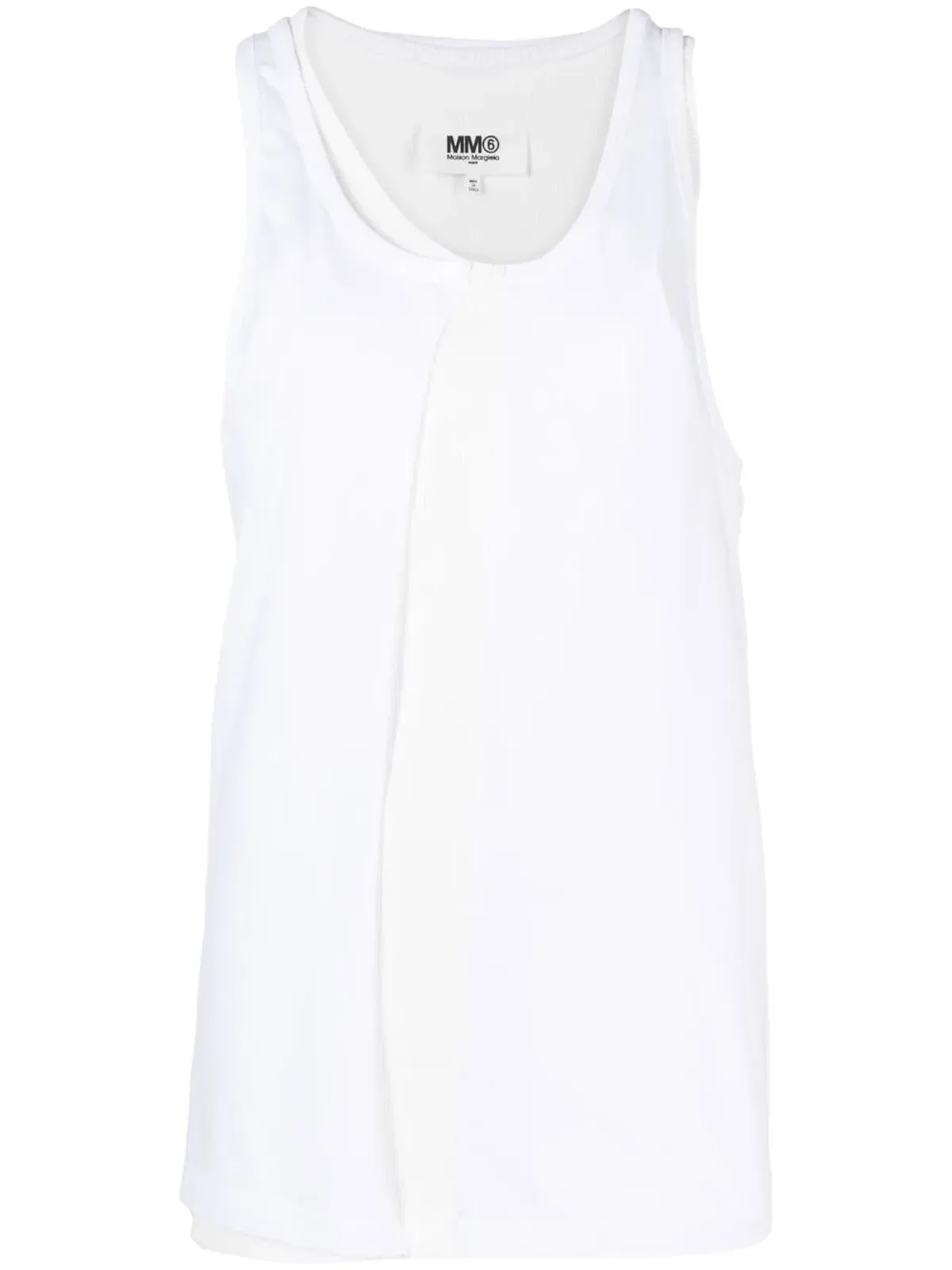 MM6 Maison Margiela スプライスド・アシンメトリック タンクトップ - White - 画像1