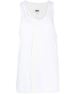 MM6 Maison Margiela スプライスド・アシンメトリック タンクトップ - White - サムネイル1