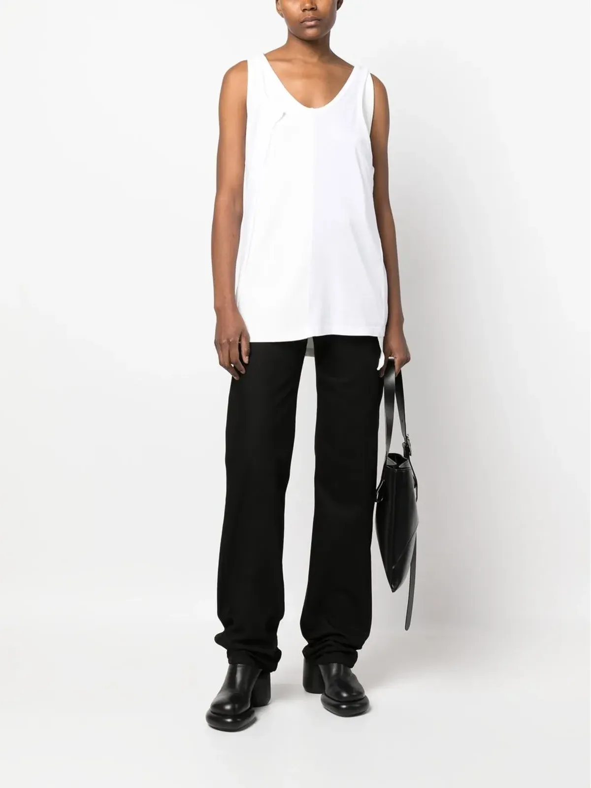 MM6 Maison Margiela スプライスド・アシンメトリック タンクトップ - White - 画像2