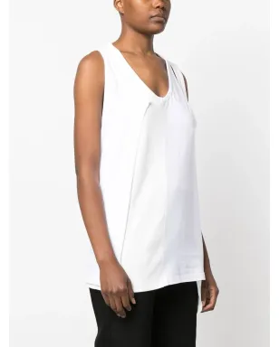 MM6 Maison Margiela スプライスド・アシンメトリック タンクトップ - White - サムネイル3