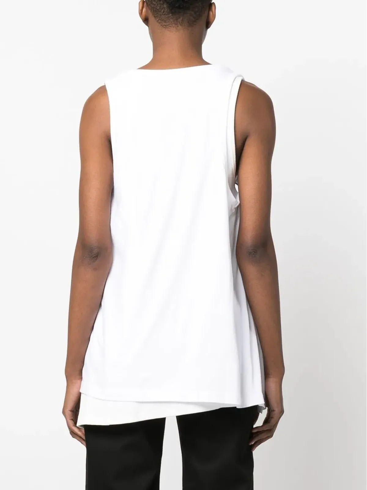 MM6 Maison Margiela スプライスド・アシンメトリック タンクトップ - White - 画像4