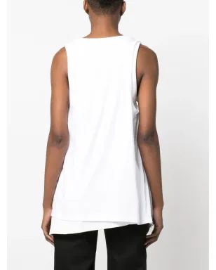 MM6 Maison Margiela スプライスド・アシンメトリック タンクトップ - White - サムネイル4