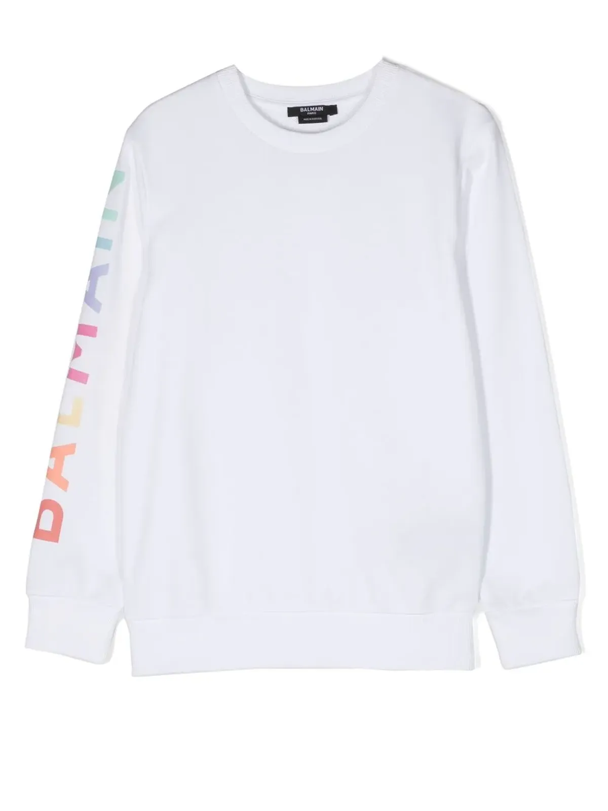 Balmain Kids ロゴプリント クルーネック スウェットシャツ ホワイト - 画像1