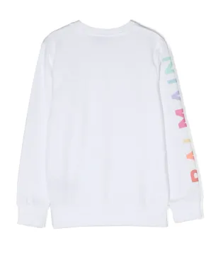 Balmain Kids ロゴプリント クルーネック スウェットシャツ ホワイト - サムネイル2