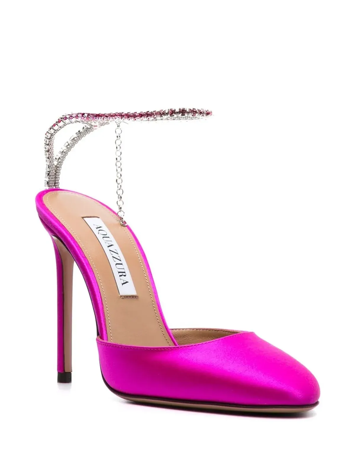 Aquazzura クリスタル装飾付きサテンパンプス - 画像2