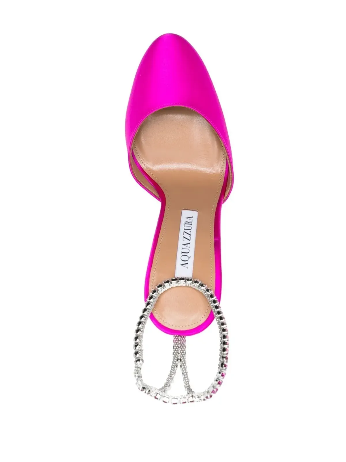Aquazzura クリスタル装飾付きサテンパンプス - 画像4