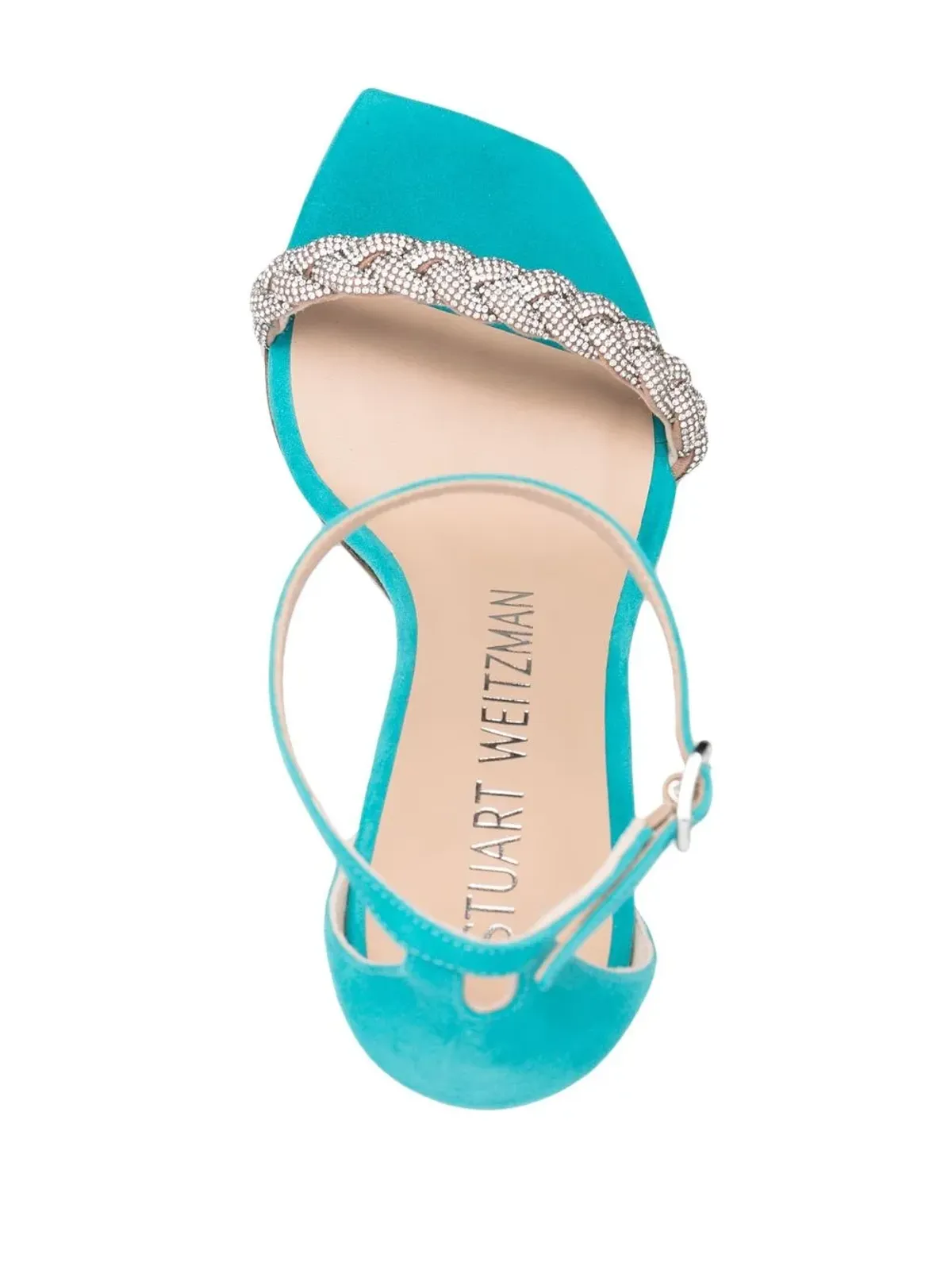 Stuart Weitzman Sue 100mm 編み込みストラップ サンダル ブルー - 画像4