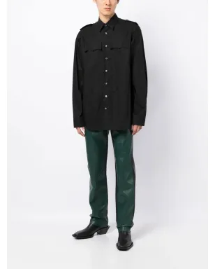 Raf Simons ボタンアップ コットンシャツ - ブラック - サムネイル2