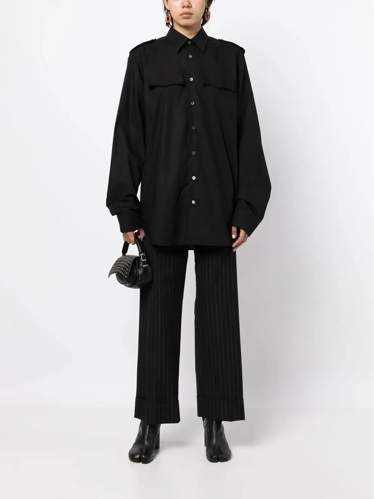 Raf Simons ボタンアップ コットンシャツ - ブラック - 画像3