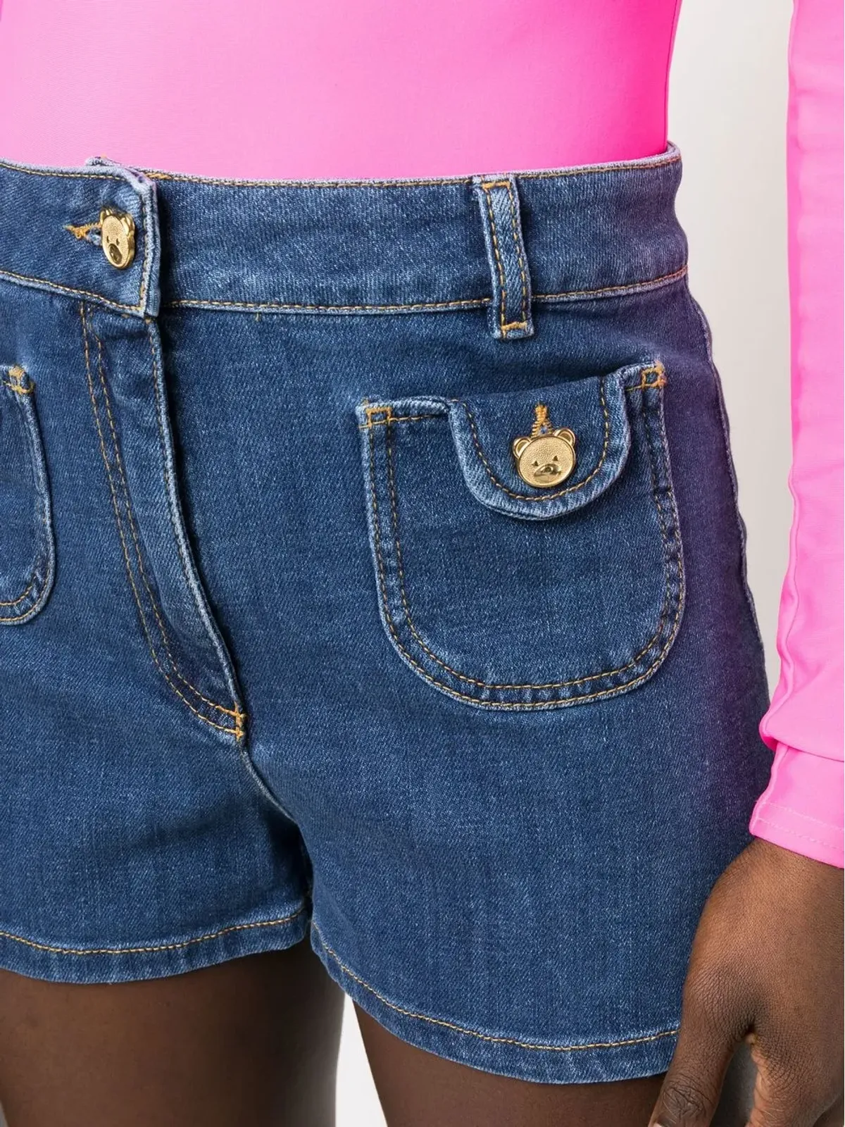 Moschino ベアボタン デニムショーツ - ブルー - 画像5