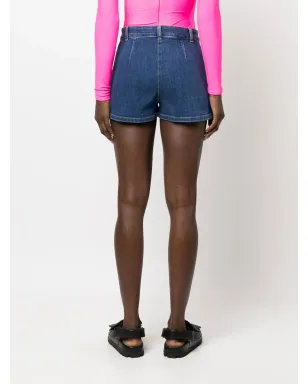 Moschino ベアボタン デニムショーツ - ブルー - サムネイル4
