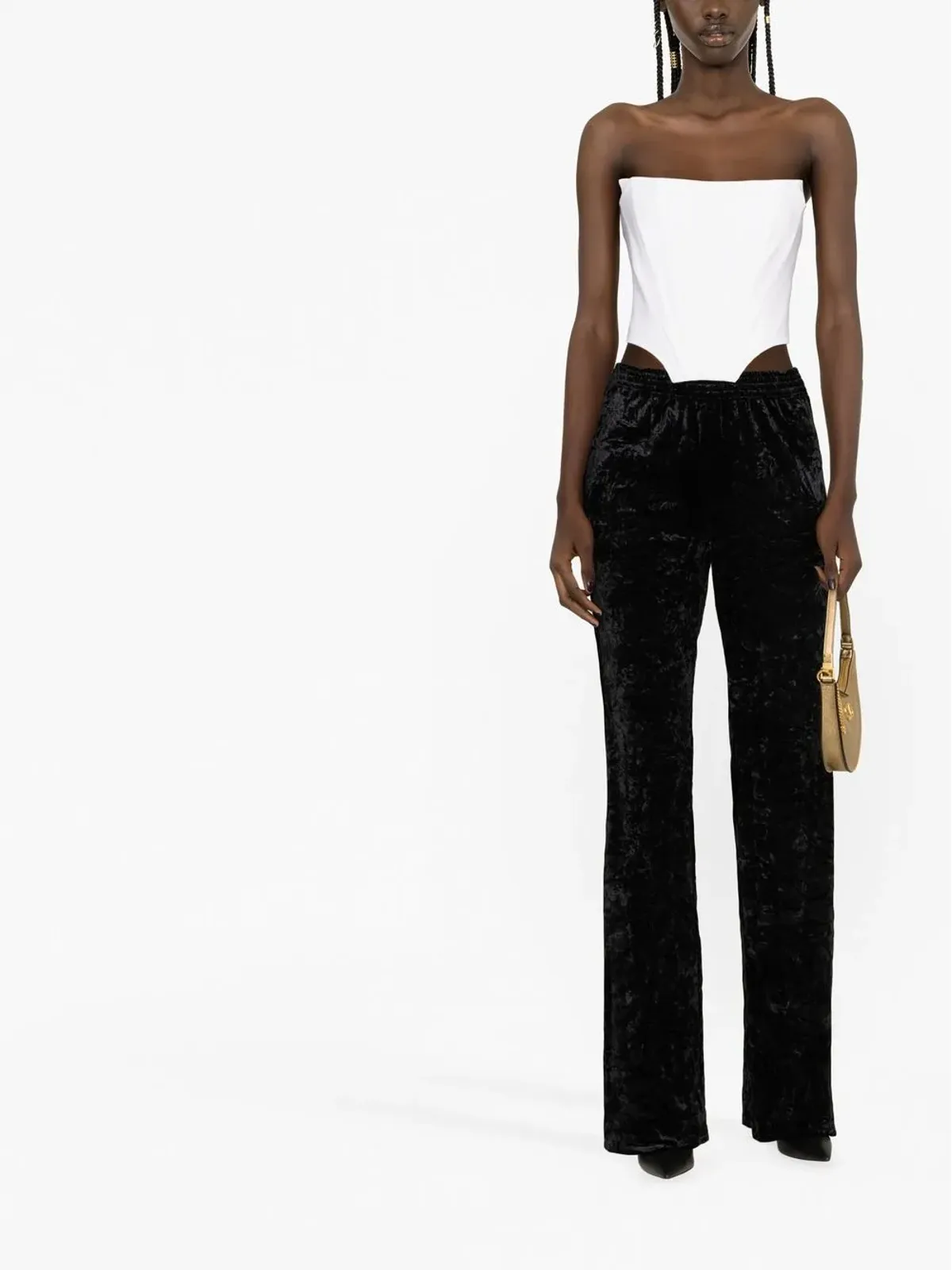 Saint Laurent ベルベットのワイドパンツ - 画像2