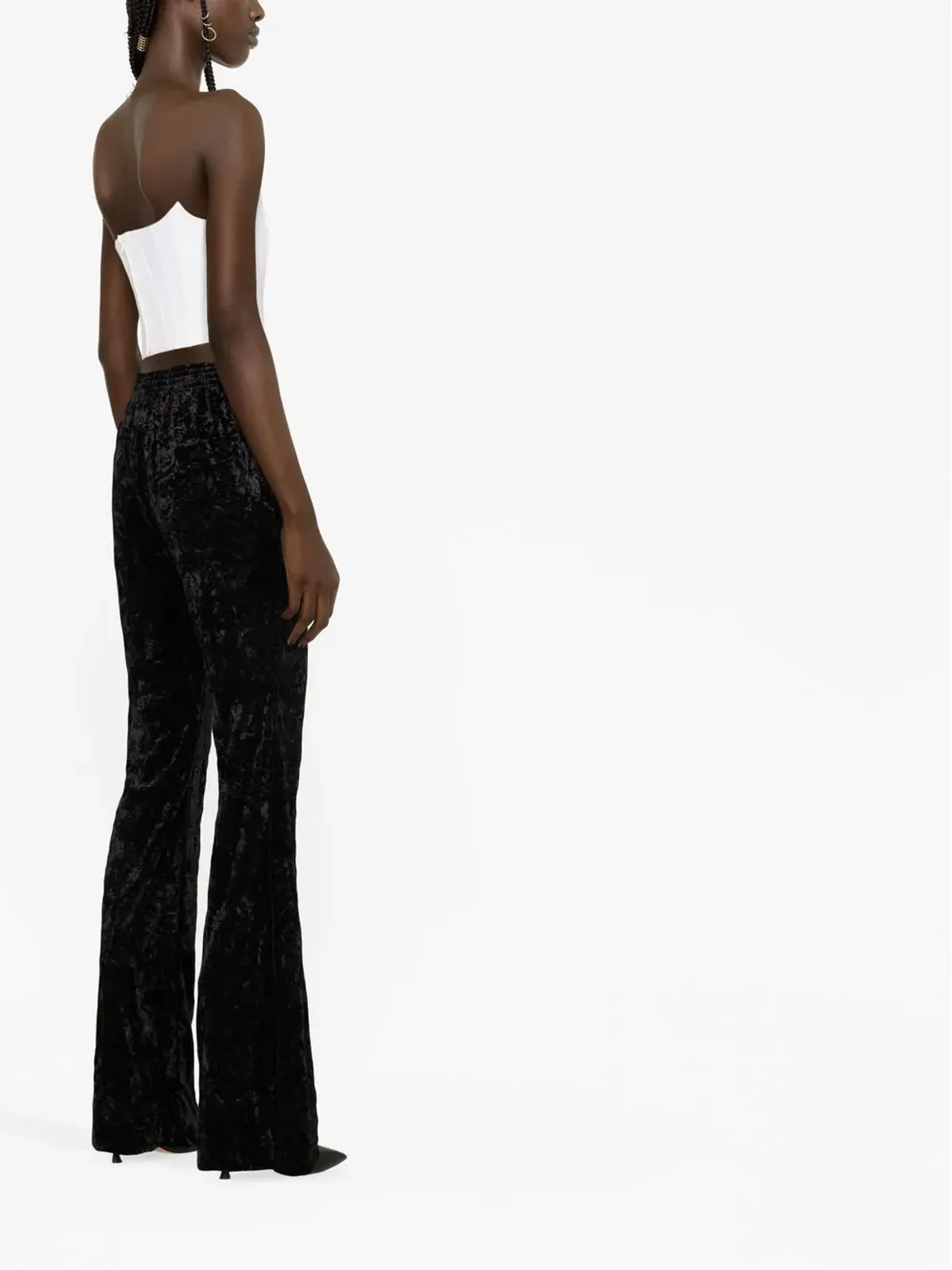 Saint Laurent ベルベットのワイドパンツ - 画像3