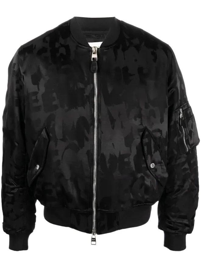 Alexander McQueen Alexander McQueen ロゴプリント ボンバージャケットの商品画像