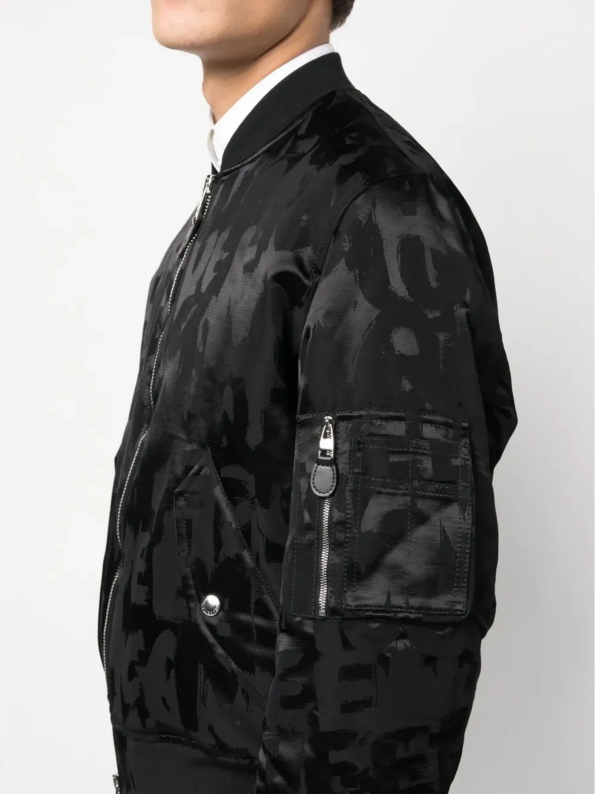 Alexander McQueen ロゴプリント ボンバージャケット - 画像5