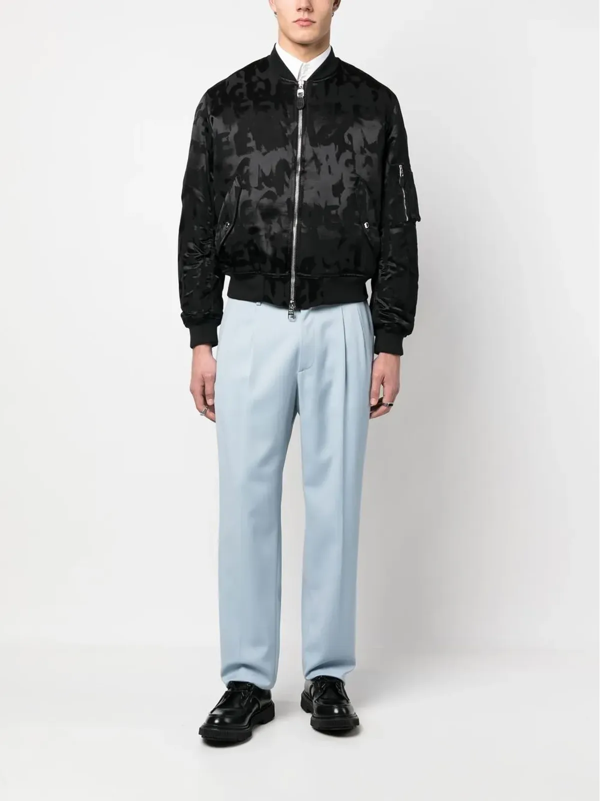 Alexander McQueen ロゴプリント ボンバージャケット - 画像2