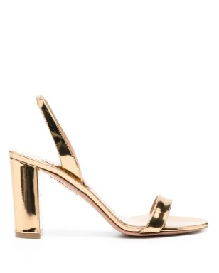 Aquazzura So Nude ブロックヒールサンダル - ゴールド - サムネイル1