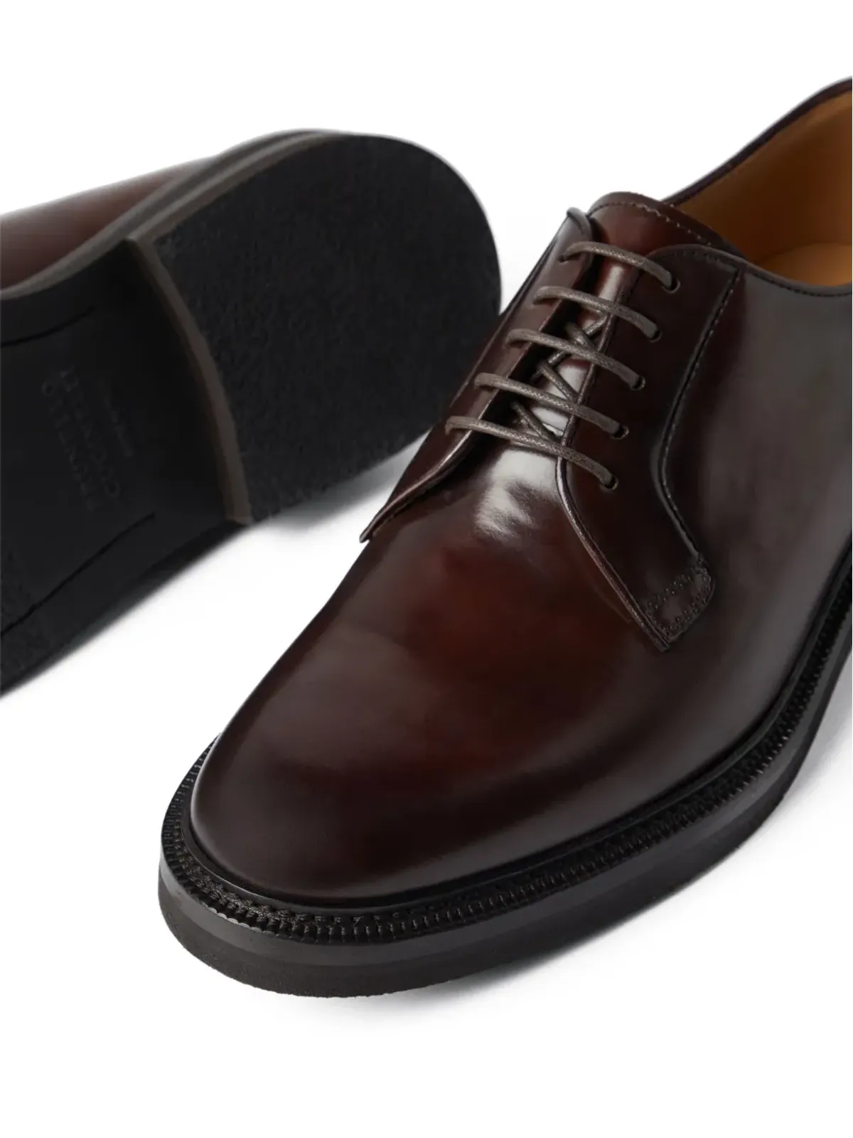 Brunello Cucinelli アーモンドトゥ レザー オックスフォードシューズ - 画像5