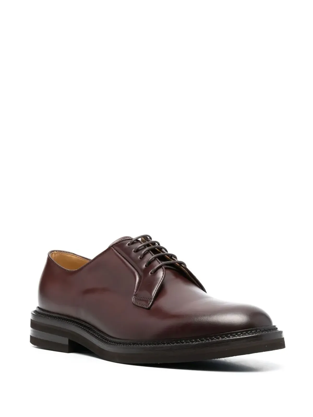 Brunello Cucinelli アーモンドトゥ レザー オックスフォードシューズ - 画像2