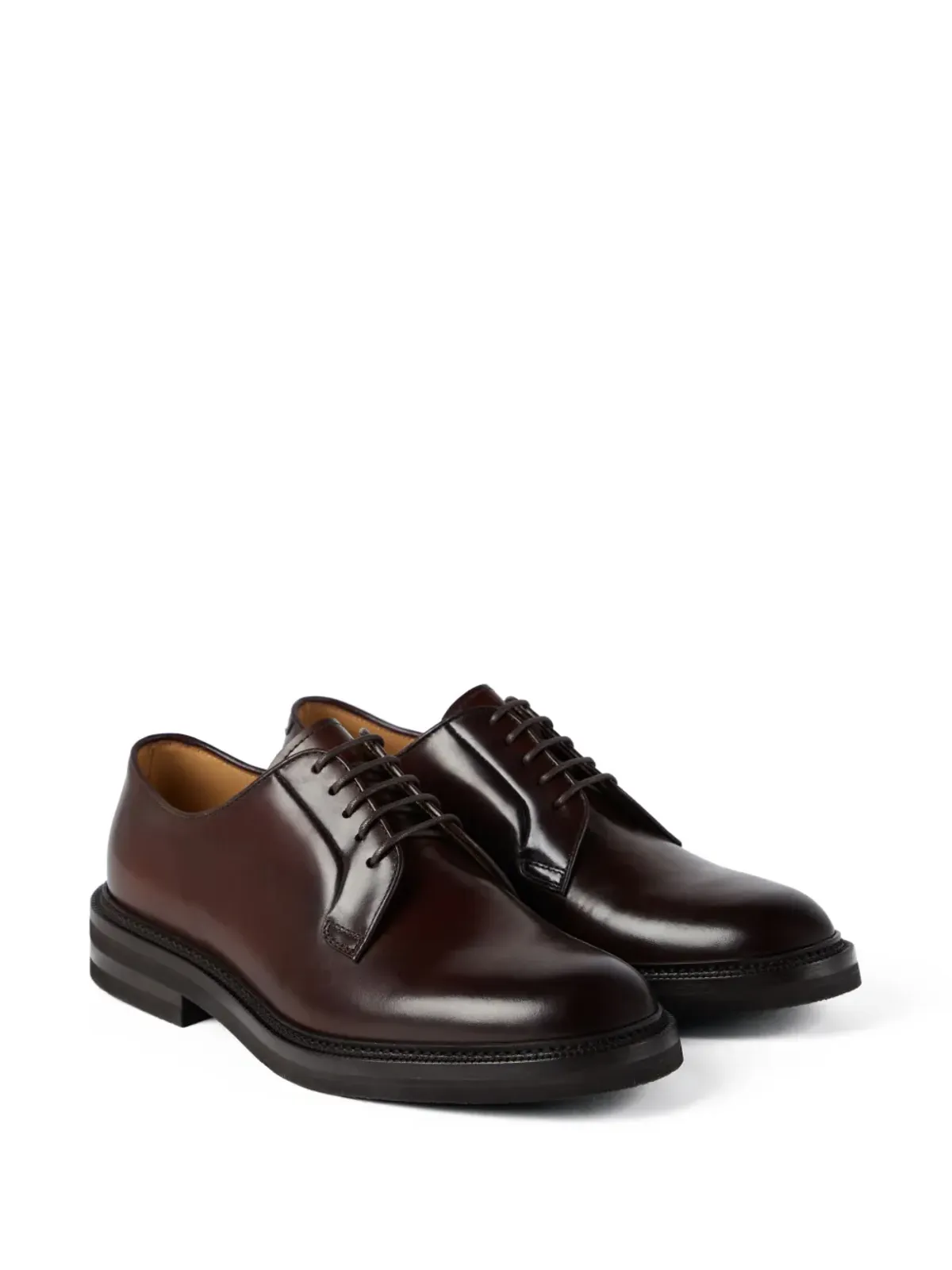 Brunello Cucinelli アーモンドトゥ レザー オックスフォードシューズ - 画像3