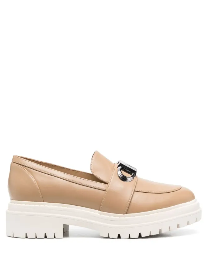 Michael Michael Kors Michael Michael Kors Parker ロゴプレート レザー ローファー - ブラウンの商品画像