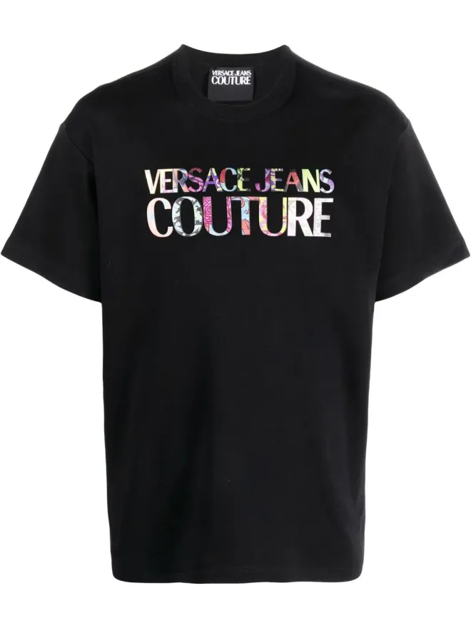 Versace Jeans Couture Versace Jeans Couture バロック ロゴプリント Tシャツ ブラックの商品画像