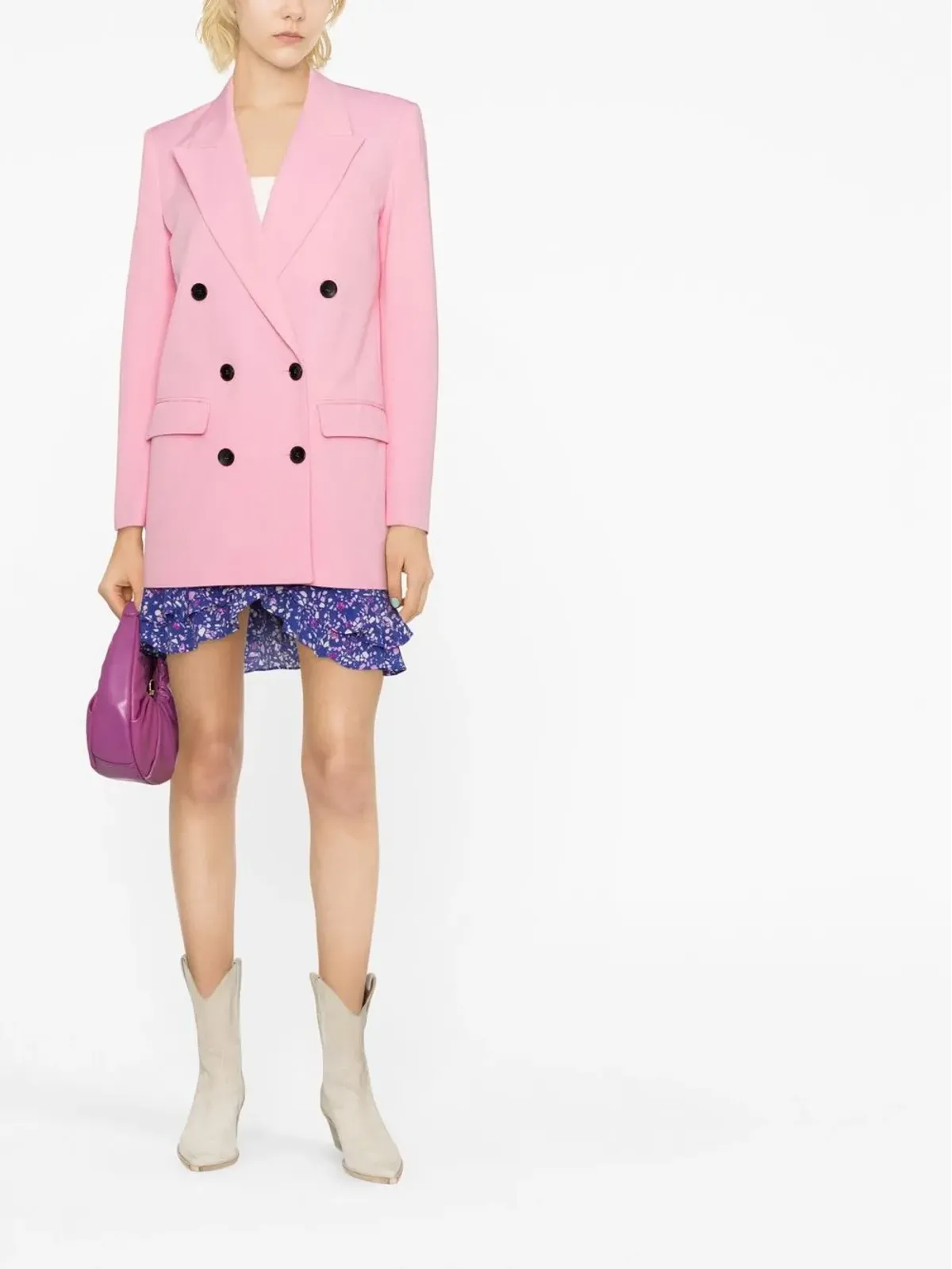 ISABEL MARANT ネヴィム ダブルブレスト ブレザー ピンク - 画像2