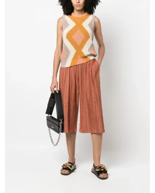 Issey Miyake Pre-Owned 2000年代 プリーツクロップドパンツ - オレンジ - サムネイル2