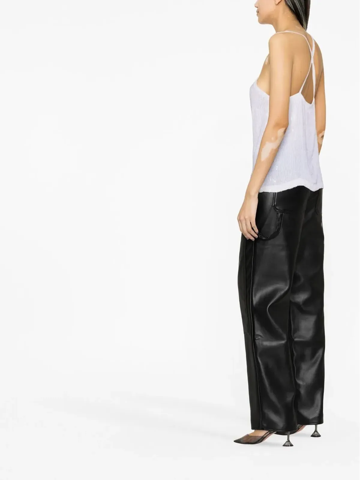 P.A.R.O.S.H. Gem sequinned halterneck top - White - 画像4