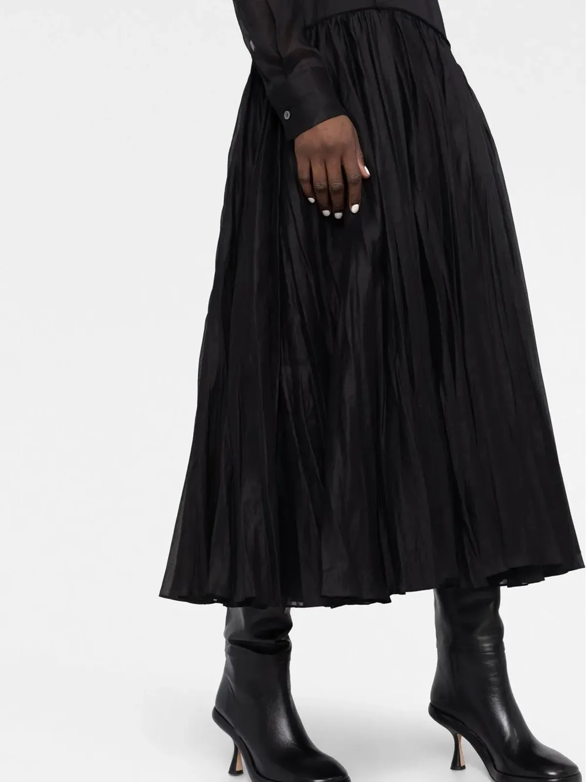 Jil Sander プリーツディテール ミディドレス - 画像5