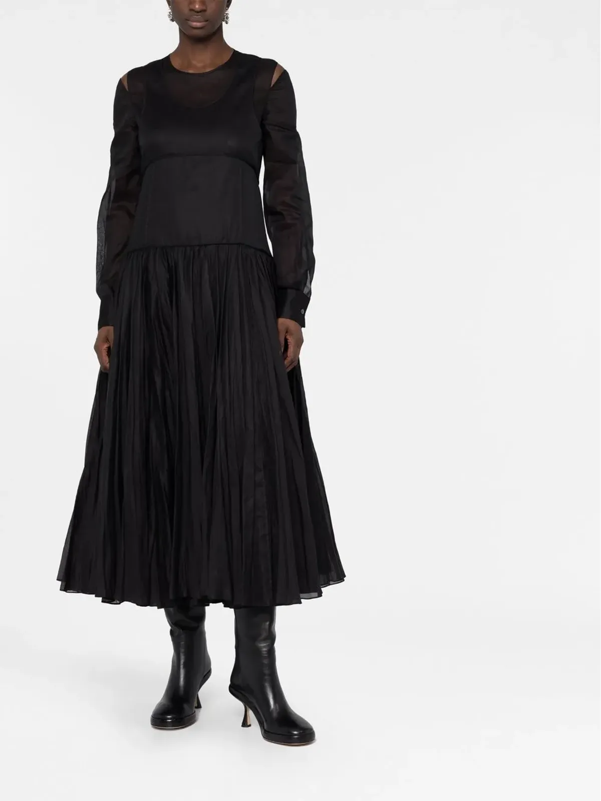 Jil Sander プリーツディテール ミディドレス - 画像2